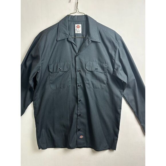 Dickies Button Up Men's Large Long Sleeve Front Pocket‎ - Picture 1 of 7